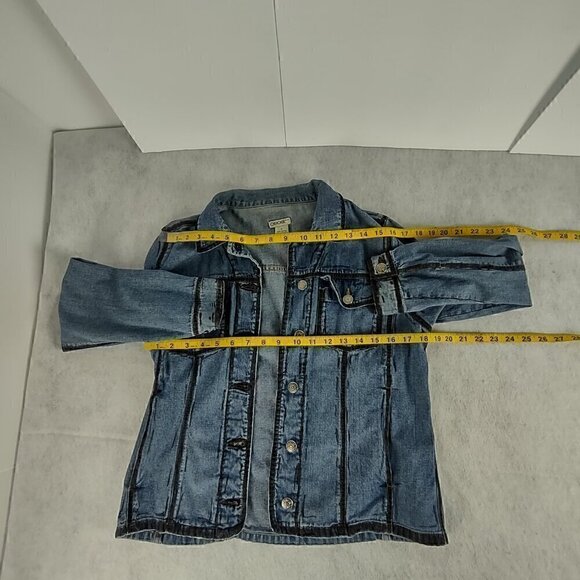 Cherokee Women's Customized Multi Button 100% Cotton Blue Jean Jacket Size S - Picture 9 of 14